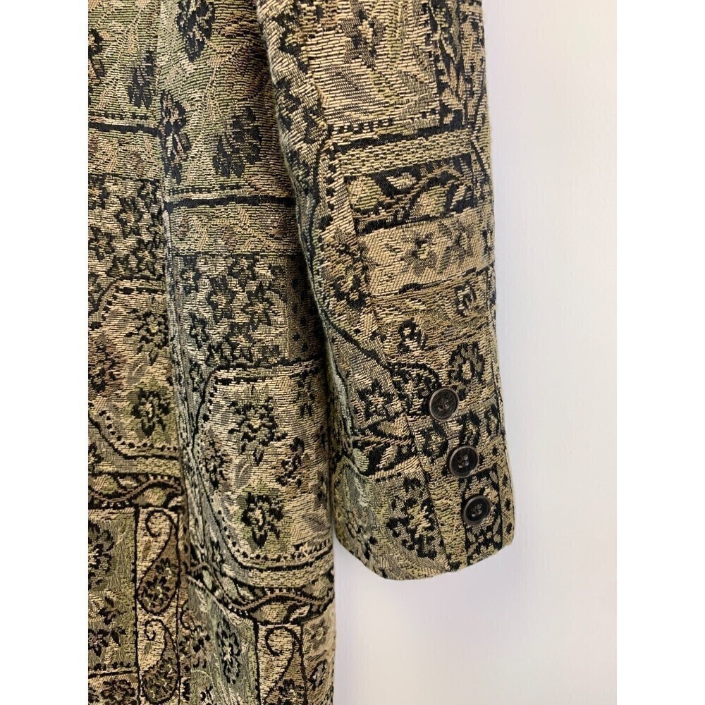 Newport News Brocade Jacquard Button Jacket Vintage Pea Coat Mid Length Women 12 - Picture 5 of 12